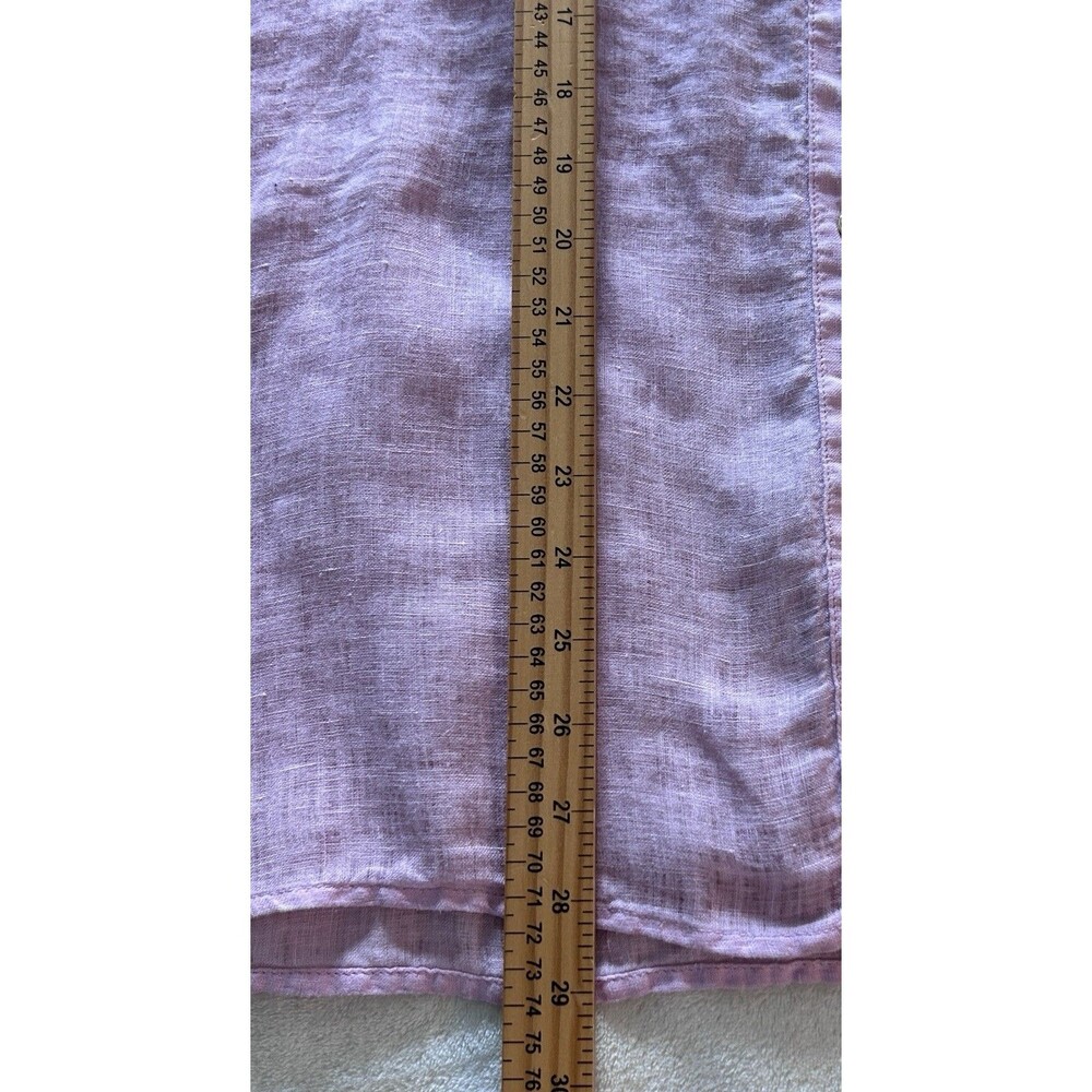 J. Jill Love Linen Shirt M Pink 100% Linen Button Front Tunic Casual Lightweight - Picture 8 of 14
